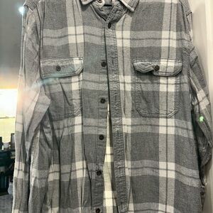 Gray Plaid Button-Up Shirt